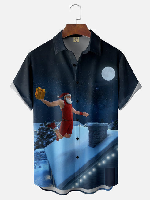 Men's Christmas Funny Graphic Short Sleeve Hawaiian Shirt